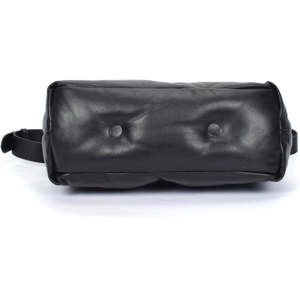 Italian Leather Tote Bag Women's Crossbody Detachable Strap Zipper Compact - Picture 2 of 7